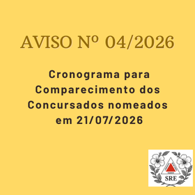 Aviso nº 04/2026 – cronograma posse dos nomeados em 21/07/2026